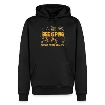 Apiculture Apiculteurs Apiculture - Sweat à capuche Premium bio Homme - noir - Devant - Nico (187cm)