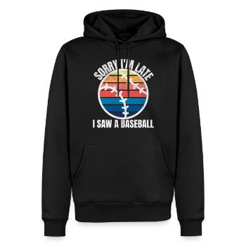 Baseball Lustig - Männer Premium Bio Hoodie - Schwarz - Vorne - Nico (187cm)