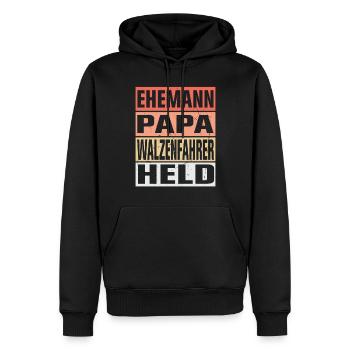 Walzenfahrer Vater Ehemann Held - Männer Premium Bio Hoodie - Schwarz - Vorne - Nico (187cm)