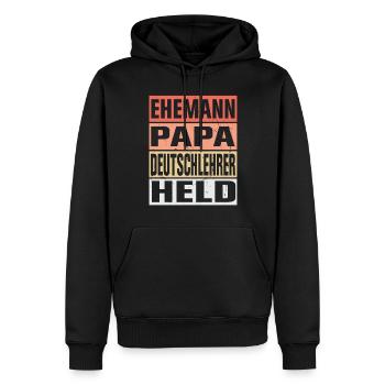 Deutschlehrer Vater Ehemann Held - Männer Premium Bio Hoodie - Schwarz - Vorne - Nico (187cm)