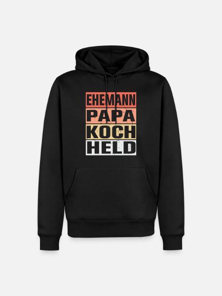 Koch Vater Ehemann Held - Männer Premium Bio Hoodie - Schwarz
