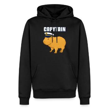 Capitaine Capybara Capytain - Sweat à capuche Premium bio Homme - noir - Devant - Nico (187cm)