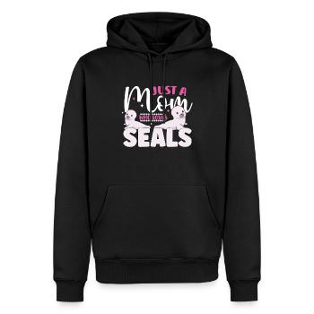seal animal wilderness animals seals cute baby sea - Männer Premium Bio Hoodie - Schwarz - Vorne - Nico (187cm)