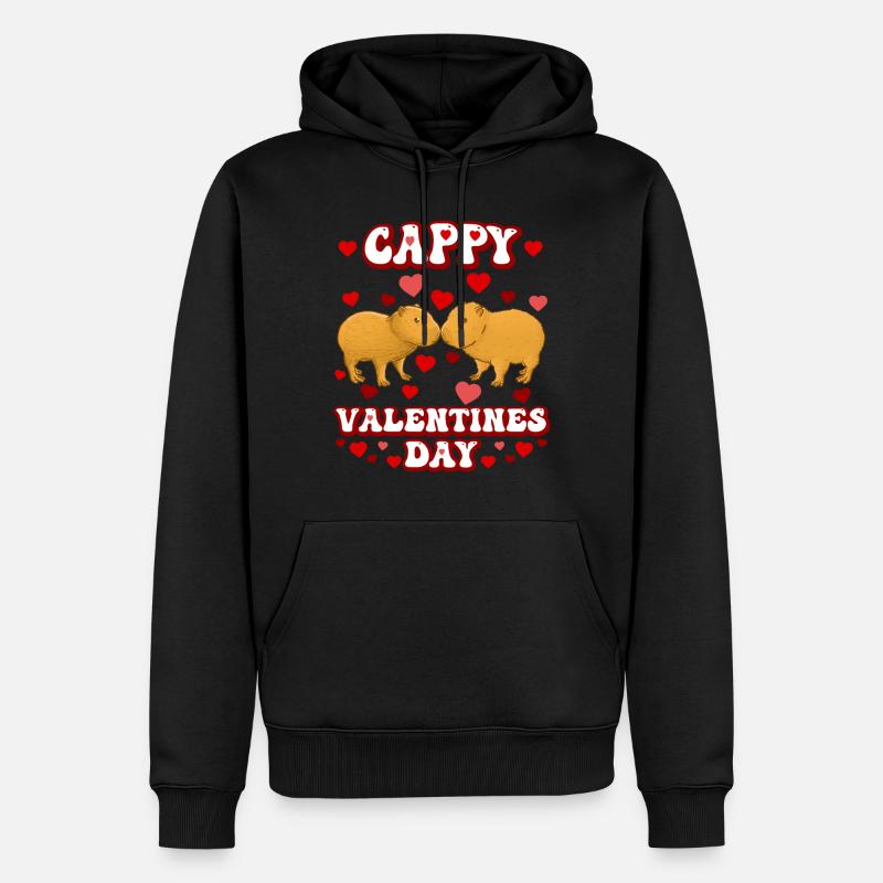 Saint-Valentin Capybara - Sweat à capuche Premium bio Homme - noir