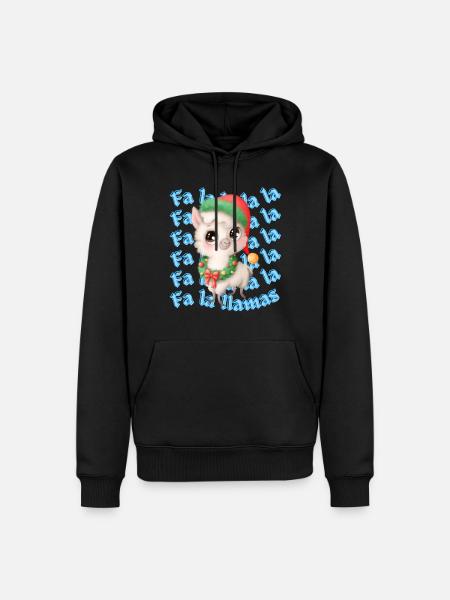 Llama Christmas - Men’s Premium Organic Hoodie - black