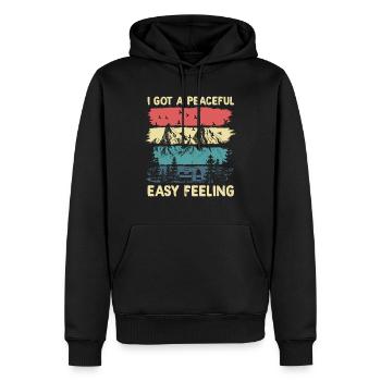 I Got A Peaceful Easy Feeling - Männer Premium Bio Hoodie - Schwarz - Vorne - Nico (187cm)