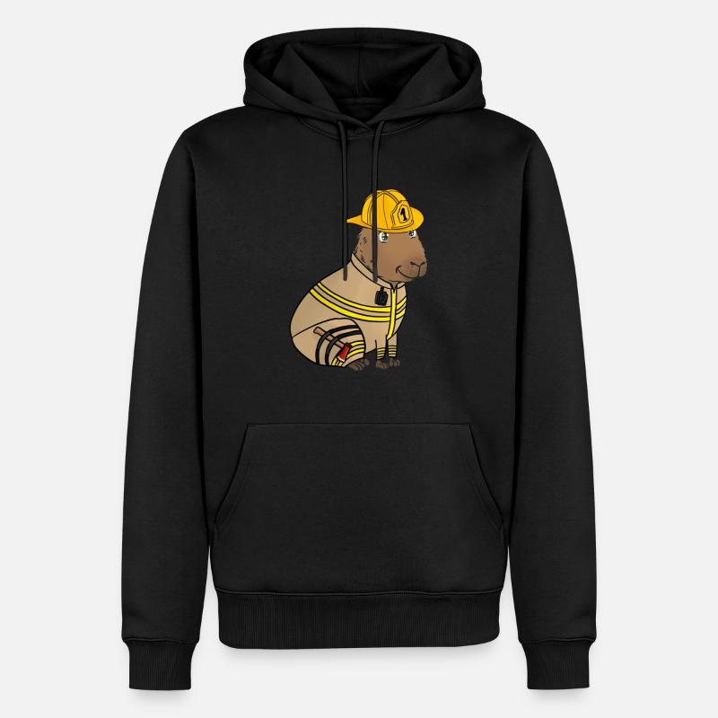 Pompier Pompiers Capybara - Sweat à capuche Premium bio Homme - noir
