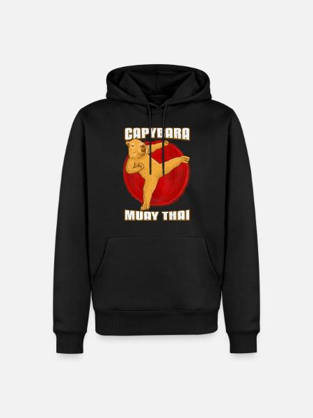 Muay Thai Capybara - Männer Premium Bio Hoodie - Schwarz