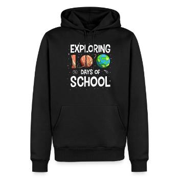 100 Days of School Space Planet Astronaut - Men’s Premium Organic Hoodie - black - Front - Nico (187cm)