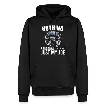 Police Policier Bureau de police - Sweat à capuche Premium bio Homme - noir - Devant - Nico (187cm)