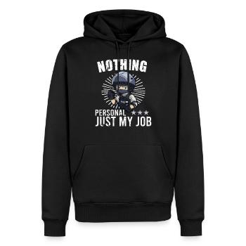 Police Policier Bureau de police - Sweat à capuche Premium bio Homme - noir - Devant - Nico (187cm)