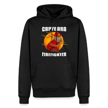 Pompier Capybara - Sweat à capuche Premium bio Homme - noir - Devant - Nico (187cm)