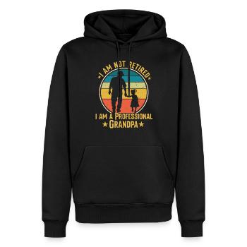 Je ne suis pas à la retraite Je suis un grand-père professionnel - Sweat à capuche Premium bio Homme - noir - Devant - Nico (187cm)