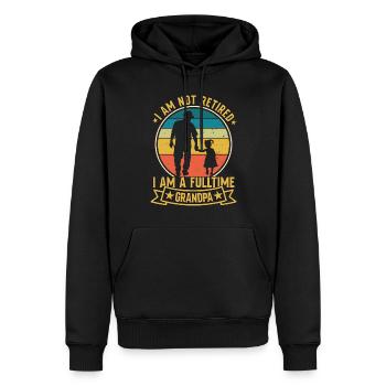 Je ne suis pas à la retraite Je suis un grand-père à temps plein - Sweat à capuche Premium bio Homme - noir - Devant - Nico (187cm)