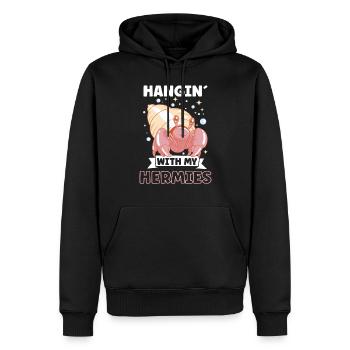 Bernard-l’ermite Crabbing Crabe Whisperer Chasse au crabe - Sweat à capuche Premium bio Homme - noir - Devant - Nico (187cm)