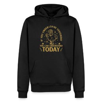 Historien de l’histoire Passionné d’histoire - Sweat à capuche Premium bio Homme - noir - Devant - Nico (187cm)