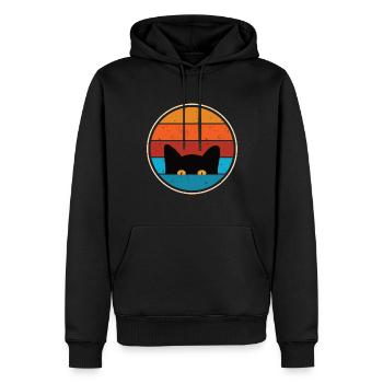 Lustige Katze Blick - Männer Premium Bio Hoodie - Schwarz - Vorne - Nico (187cm)