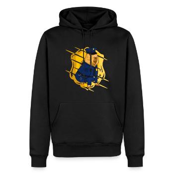 Policier de Capybara - Sweat à capuche Premium bio Homme - noir - Devant - Nico (187cm)