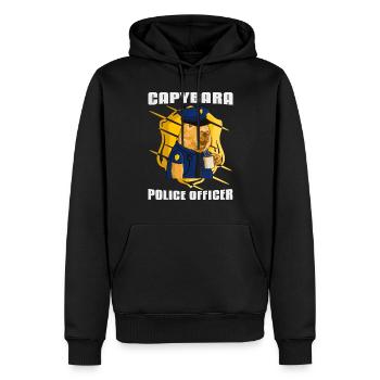 Officier de police de Capybara - Sweat à capuche Premium bio Homme - noir - Devant - Nico (187cm)