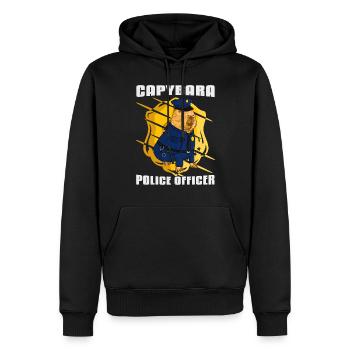 Capybara American Police Officer - Männer Premium Bio Hoodie - Schwarz - Vorne - Nico (187cm)