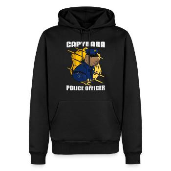 Officier de police de Capybara - Sweat à capuche Premium bio Homme - noir - Devant - Nico (187cm)