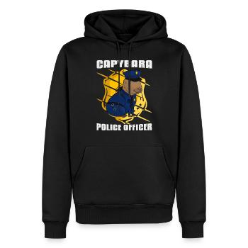 Officier de police de Capybara - Sweat à capuche Premium bio Homme - noir - Devant - Nico (187cm)