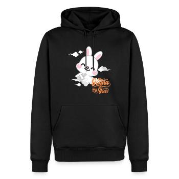 CE SERA MON ANNÉE - Sweat à capuche Premium bio Homme - noir - Devant - Nico (187cm)