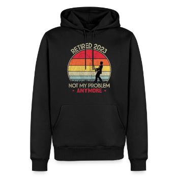 Rentner 2023 Fischen Pensionierung - Männer Premium Bio Hoodie - Schwarz - Vorne - Nico (187cm)