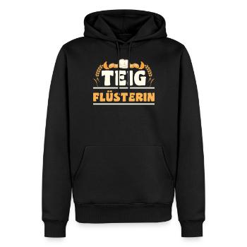 teig Pizza Bäcker Konditor | Teigflüsterin - Männer Premium Bio Hoodie - Schwarz - Vorne - Nico (187cm)
