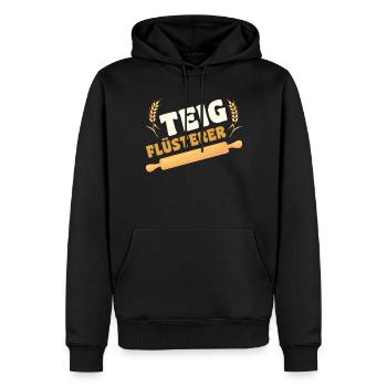 Pizza Bäcker Konditor | Teigflüsterer - Männer Premium Bio Hoodie - Schwarz - Vorne - Nico (187cm)