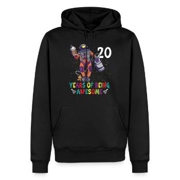 20th Birthday Astronaut Astronomy Solar System - Männer Premium Bio Hoodie - Schwarz - Vorne - Nico (187cm)