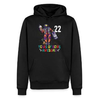 22nd Birthday Astronaut Astronomy Solar System - Men’s Premium Organic Hoodie - black - Front - Nico (187cm)