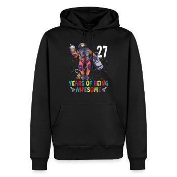 27th Birthday Astronaut Astronomy Solar System - Männer Premium Bio Hoodie - Schwarz - Vorne - Nico (187cm)
