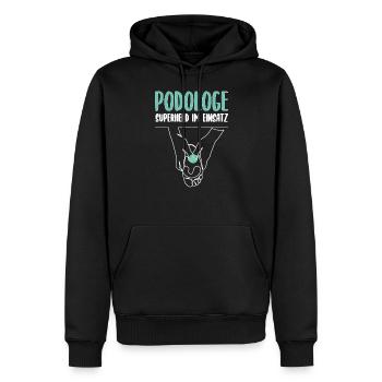 Podologe Superheld Im Einsatz - Männer Premium Bio Hoodie - Schwarz - Vorne - Nico (187cm)