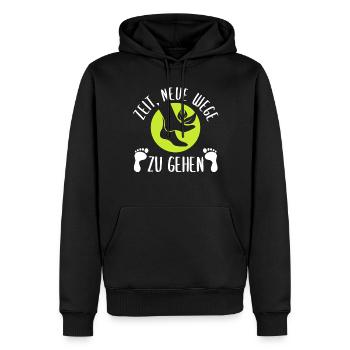 Zeit Neue Wege Zu Gehen - Männer Premium Bio Hoodie - Schwarz - Vorne - Nico (187cm)