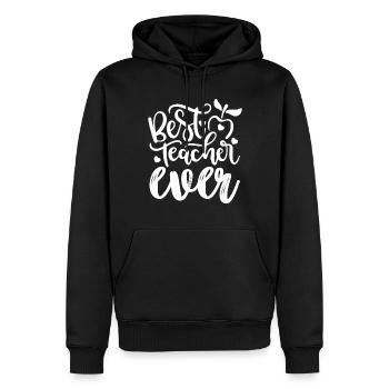 Meilleur professeur de tous les temps - Sweat à capuche Premium bio Homme - noir - Devant - Nico (187cm)