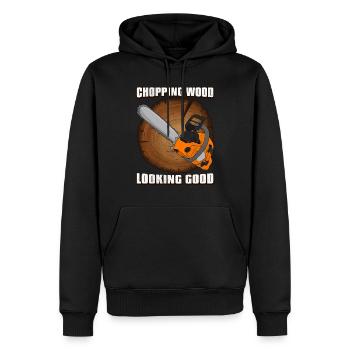 Tronçonneuse Lumberjack pour hommes - Sweat à capuche Premium bio Homme - noir - Devant - Nico (187cm)