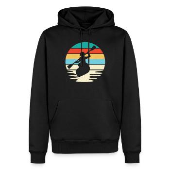 Kajakfahrerin in Action auf dem Bach - Männer Premium Bio Hoodie - Schwarz - Vorne - Nico (187cm)