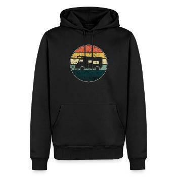 Camping car - Sweat à capuche Premium bio Homme - noir - Devant - Nico (187cm)