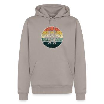 Flocon de neige - Sweat à capuche Premium bio Homme - taupe - Devant - Nico (187cm)