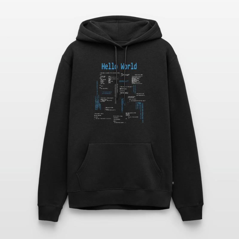 Hello World Programmiersprachen Programmierer Nerd Männer Premium Bio Hoodie