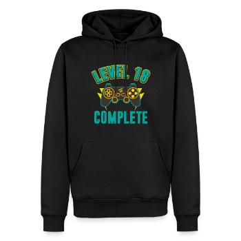 Birthday Level 18 complete gaming - Men’s Premium Organic Hoodie - black - Front - Nico (187cm)