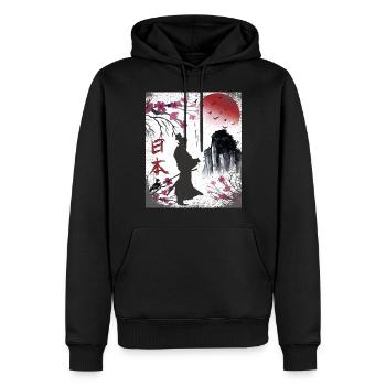 Japan japanische Kunst Samurai Design - Männer Premium Bio Hoodie - Schwarz - Vorne - Nico (187cm)