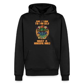 Théorie de la Terre plate Terre plate Armée de la Terre plate Terre - Sweat à capuche Premium bio Homme - noir - Devant - Nico (187cm)