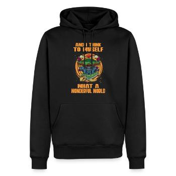 Théorie de la Terre plate Terre plate Armée de la Terre plate Terre - Sweat à capuche Premium bio Homme - noir - Devant - Nico (187cm)