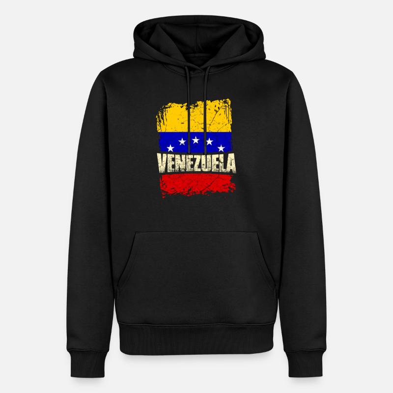 Drapeau du Venezuela - Sweat à capuche Premium bio Homme - noir