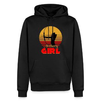 Bogenschützin Bogenschiessen - Männer Premium Bio Hoodie - Schwarz - Vorne - Nico (187cm)