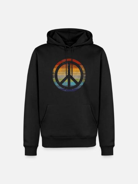 Peace Symbol Retro - Men’s Premium Organic Hoodie - black