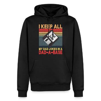 Ich behalte alle Witze meines Vaters in einer Dad-A-Base - Männer Premium Bio Hoodie - Schwarz - Vorne - Nico (187cm)