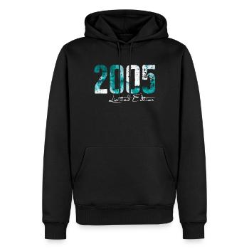 18 Anniversaire Jeunes filles Citation Cadeau 2005 - Sweat à capuche Premium bio Homme - noir - Devant - Nico (187cm)